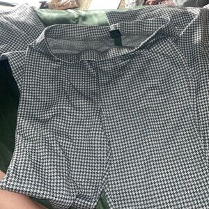 Black and white mini checkered flared leggings